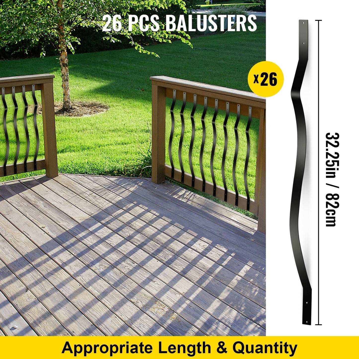 VEVOR Classic Composite Series 1-in x 1-in x 3-ft Aluminum Alloy Deck Post