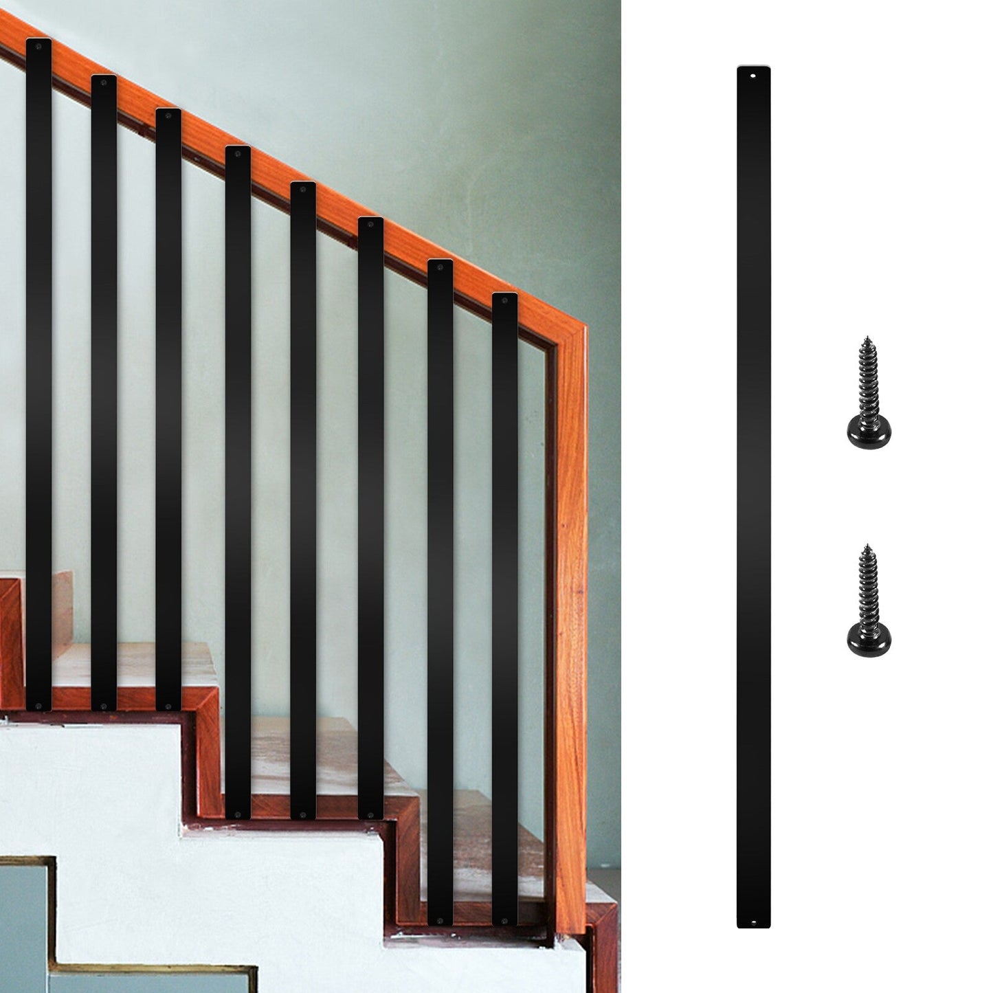 VEVOR 2-ft Black Aluminum Railing Panel (16-Pack)