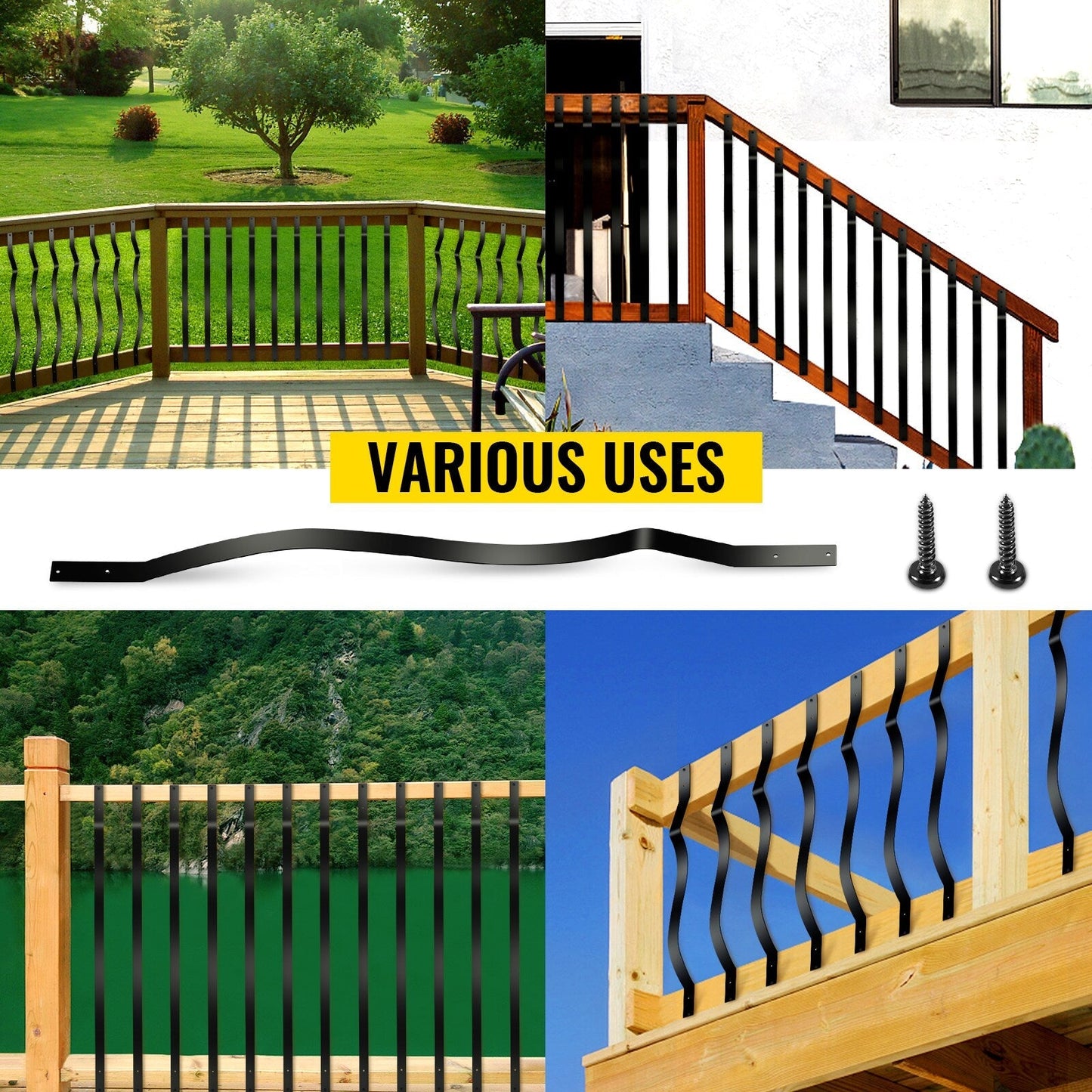 VEVOR Classic Composite Series 1-in x 1-in x 3-ft Aluminum Alloy Deck Post