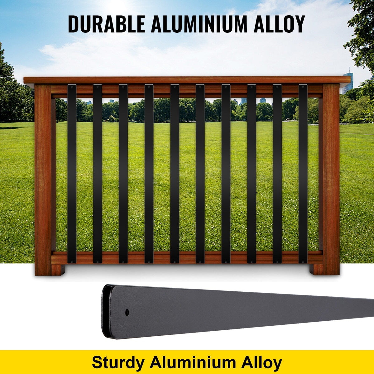 VEVOR 2-ft Black Aluminum Railing Panel (16-Pack)