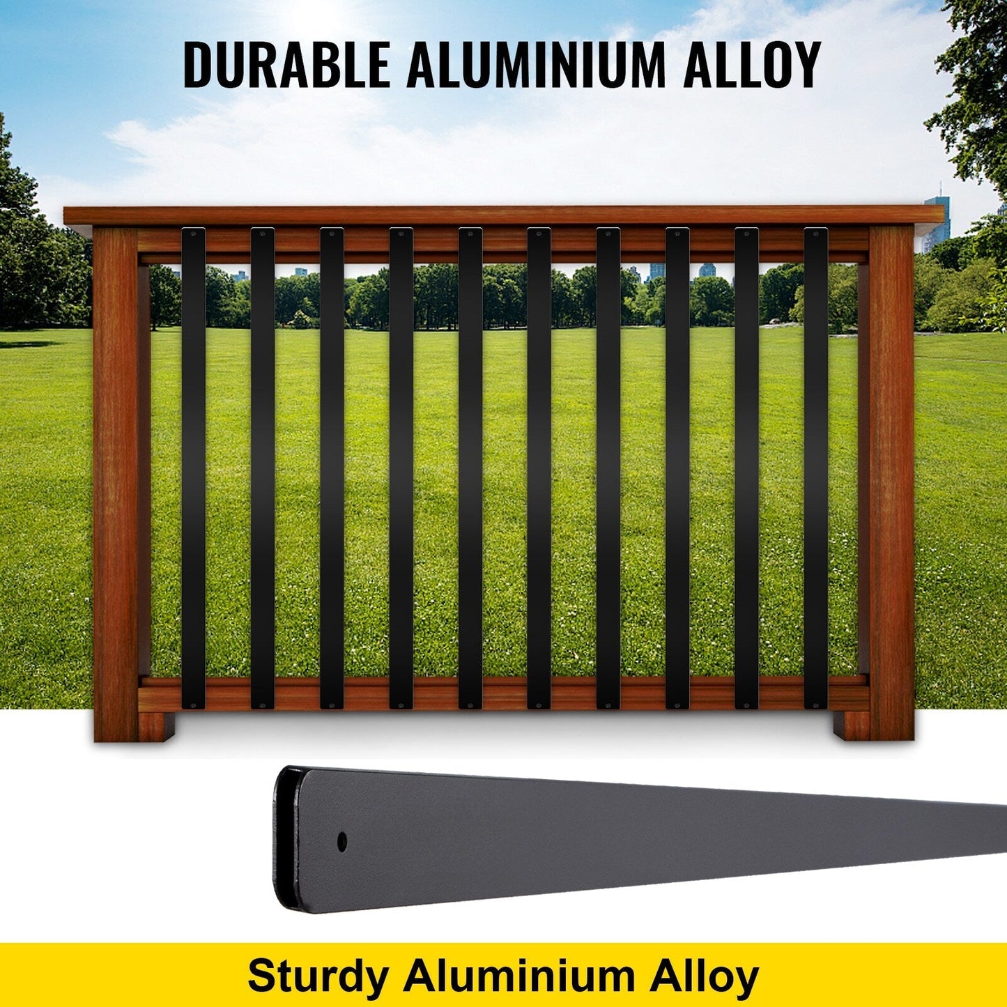 VEVOR 2-ft Black Aluminum Railing Panel (16-Pack)