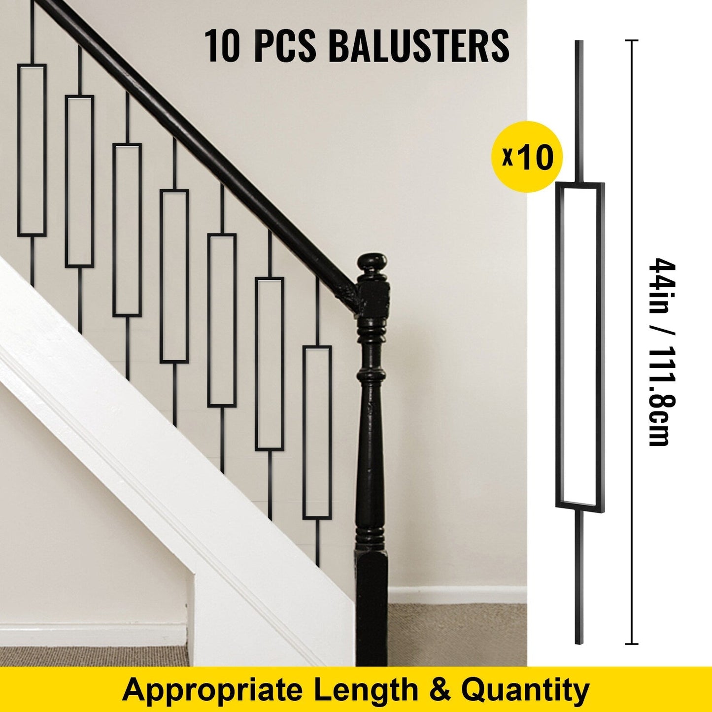 VEVOR Classic Composite Series 0.5-in x 0.5-in x 4-ft Iron Deck Post