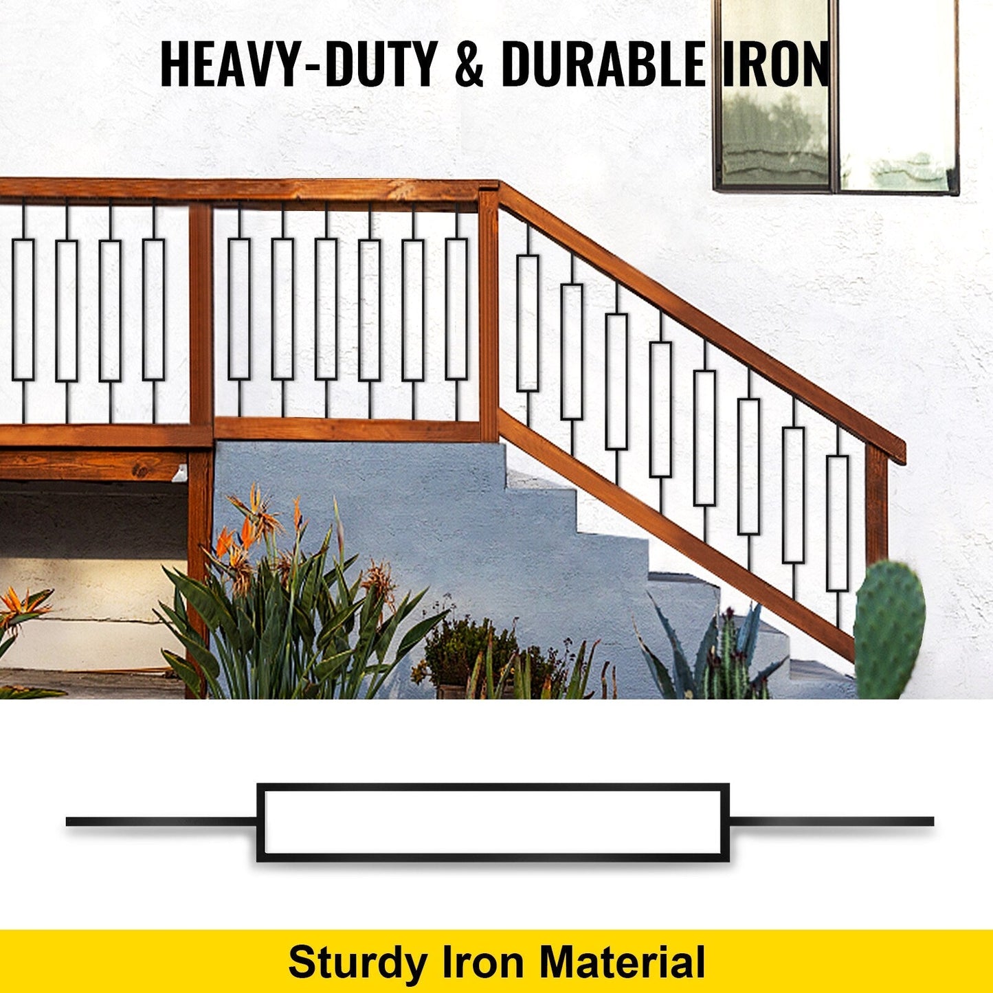 VEVOR Classic Composite Series 0.5-in x 0.5-in x 4-ft Iron Deck Post