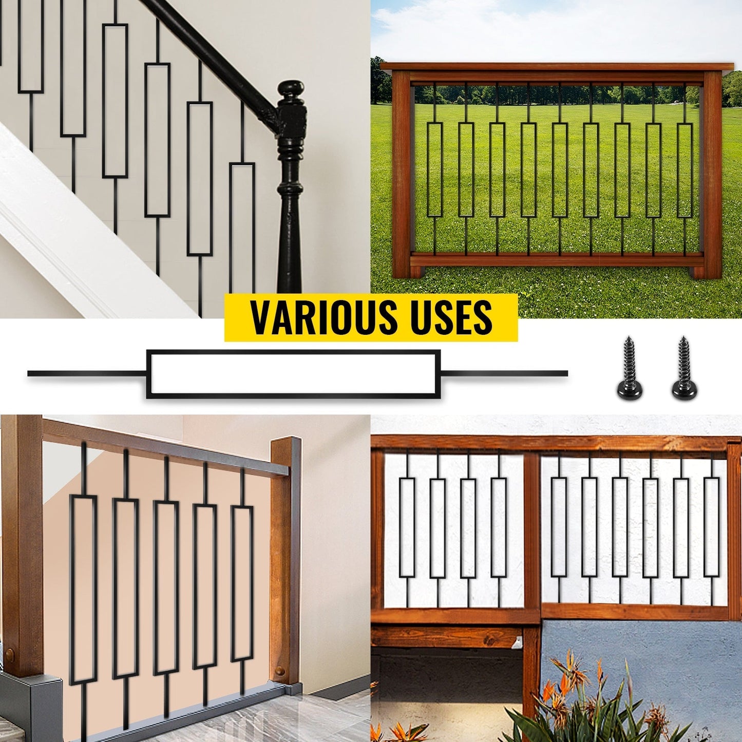 VEVOR Classic Composite Series 0.5-in x 0.5-in x 4-ft Iron Deck Post