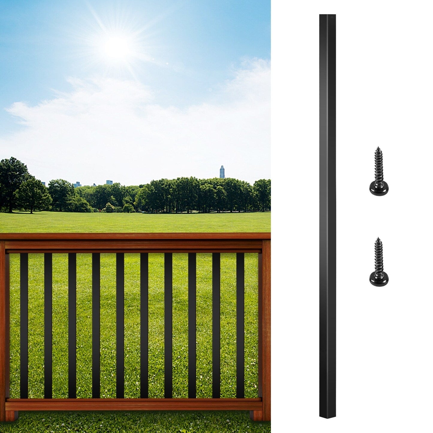 VEVOR Classic Composite Series 0.8-in x 0.8-in x 3-ft Aluminum Alloy Deck Post