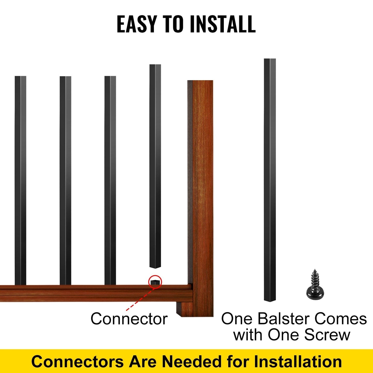 VEVOR Classic Composite Series 0.8-in x 0.8-in x 3-ft Aluminum Alloy Deck Post