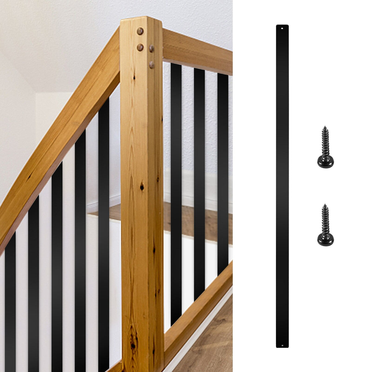 VEVOR 2-ft Black Aluminum Railing Panel (76-Pack)