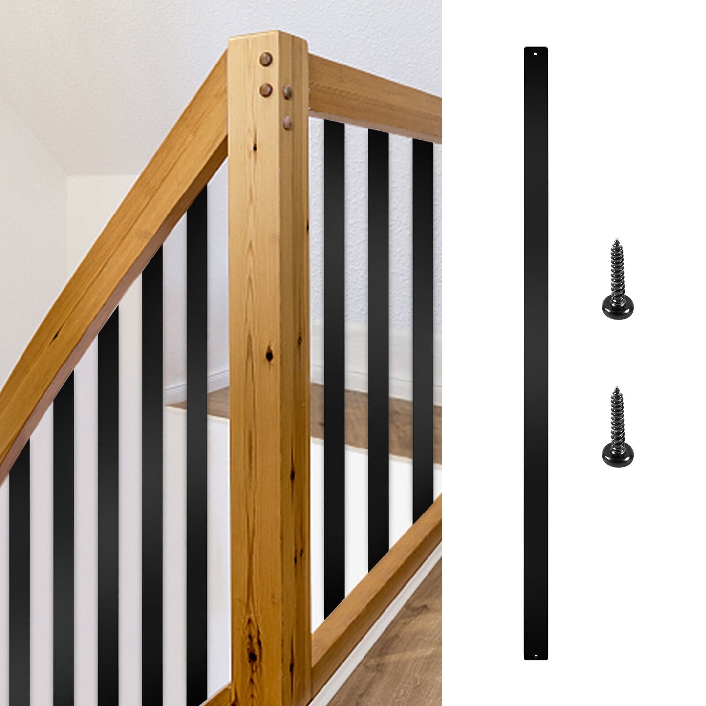 VEVOR 2-ft Black Aluminum Railing Panel (76-Pack)
