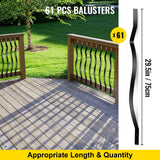 VEVOR 2-ft Black Aluminum Railing Panel (61-Pack)