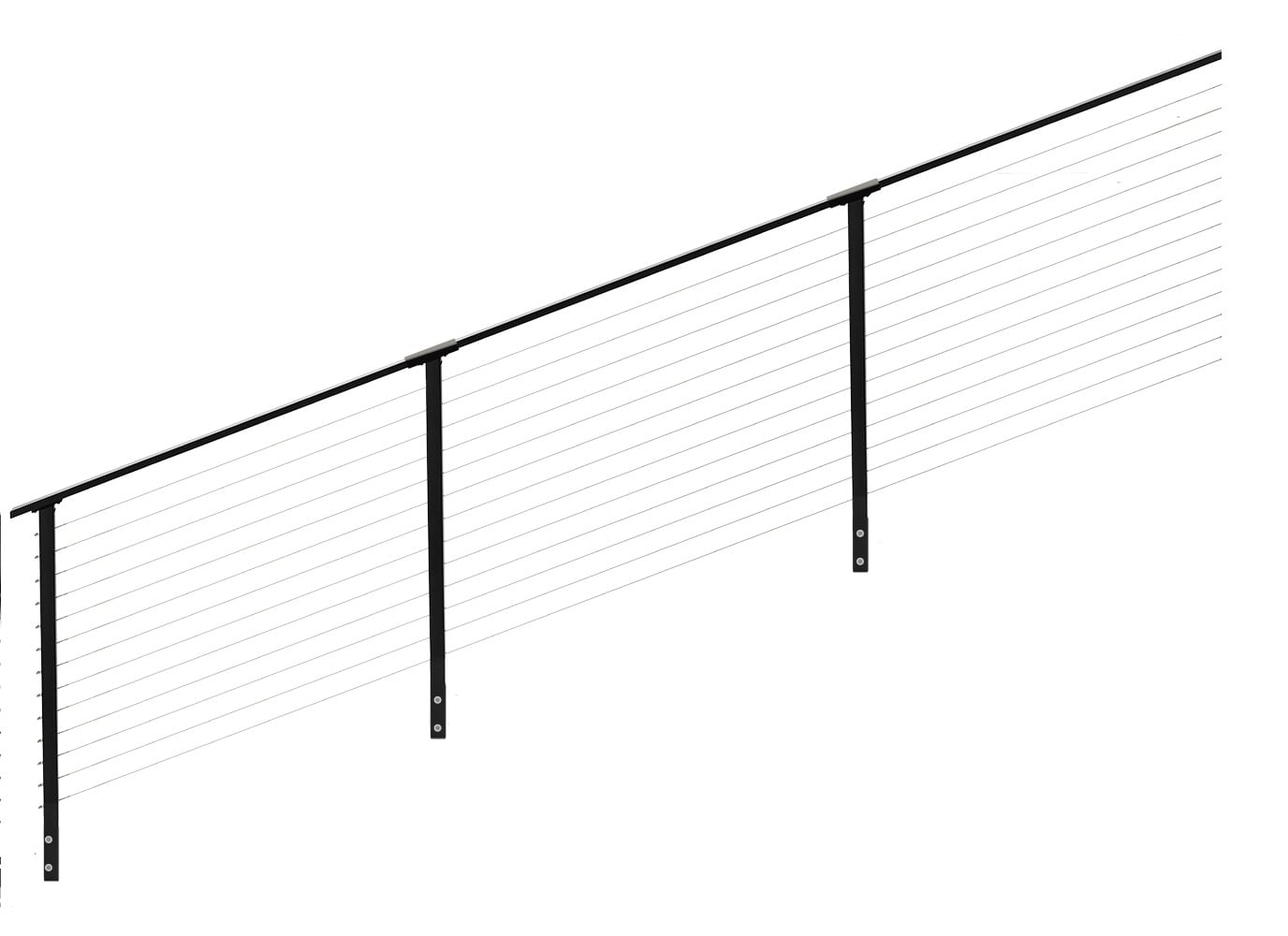 CityPost Stair Face Mount Steel Deck Cable Rail Kit
