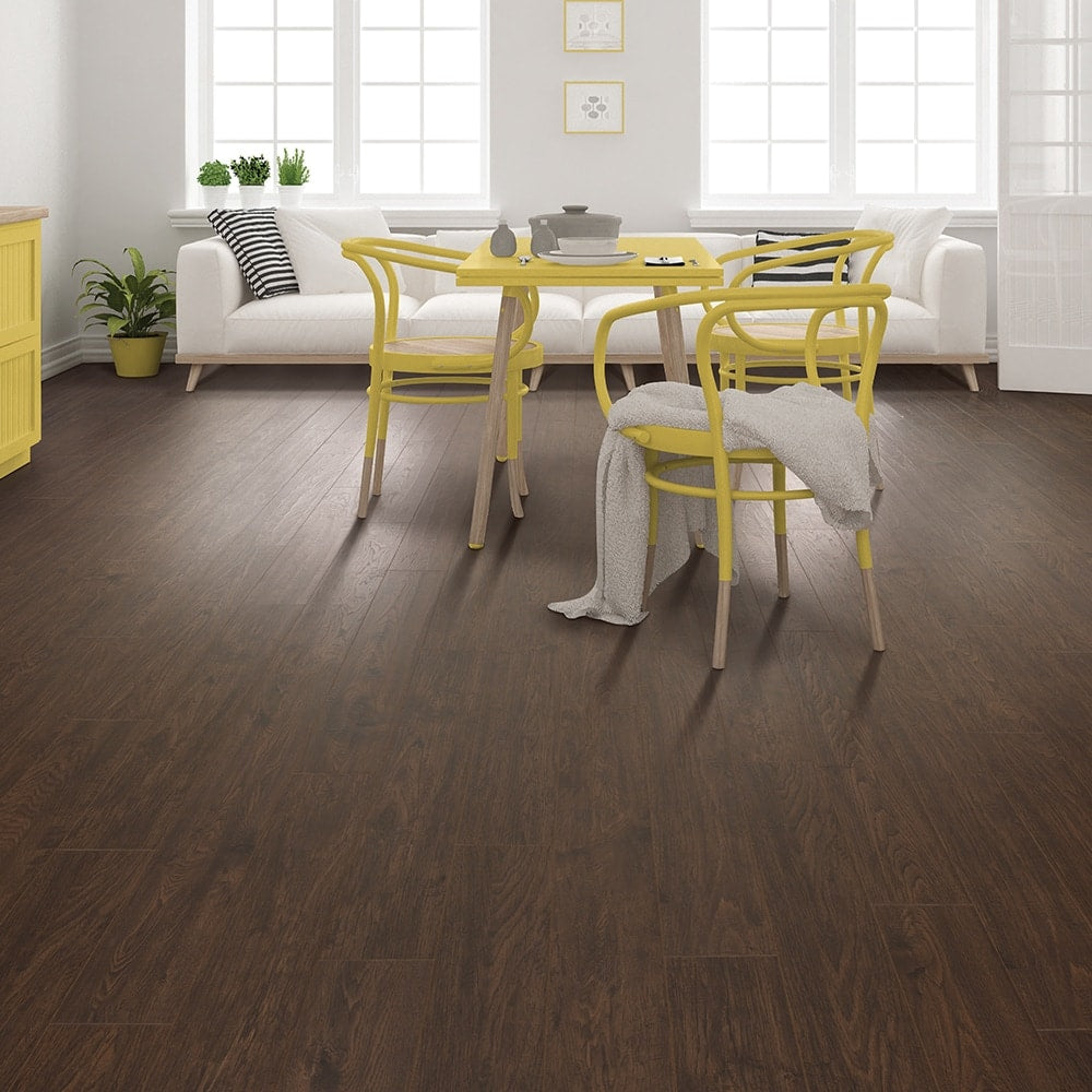 QuickStep Studio Harrison Hickory Embossed Wood Plank Laminate Flooring Sample, 12-mm, 6.14-in x 8-in