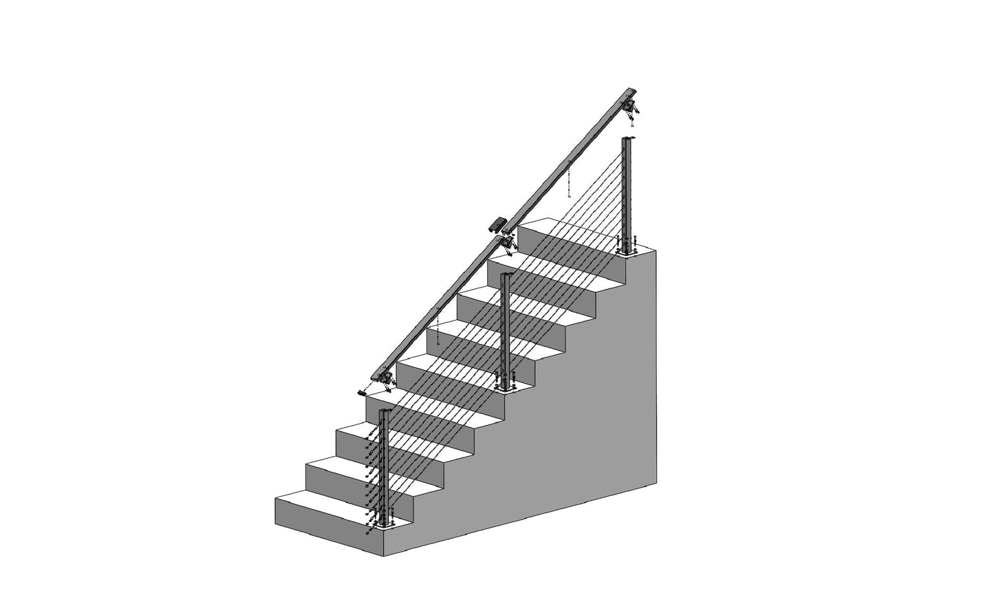 CityPost Stair Deck Mount 8-ft x 42-in Bronze Steel Deck Cable Rail Kit
