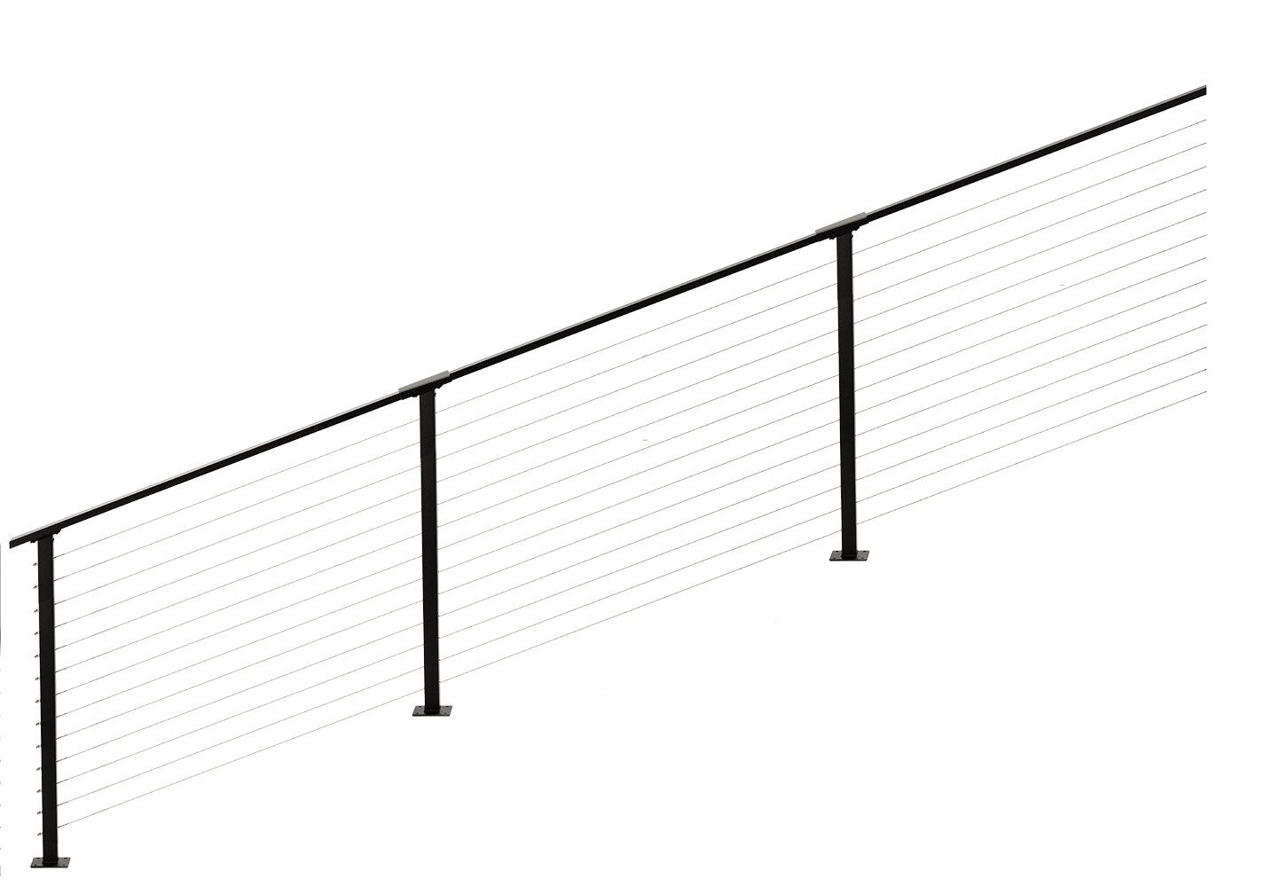 CityPost Stair Deck Mount 26-ft x 42-in Black Steel Deck Cable Rail Kit