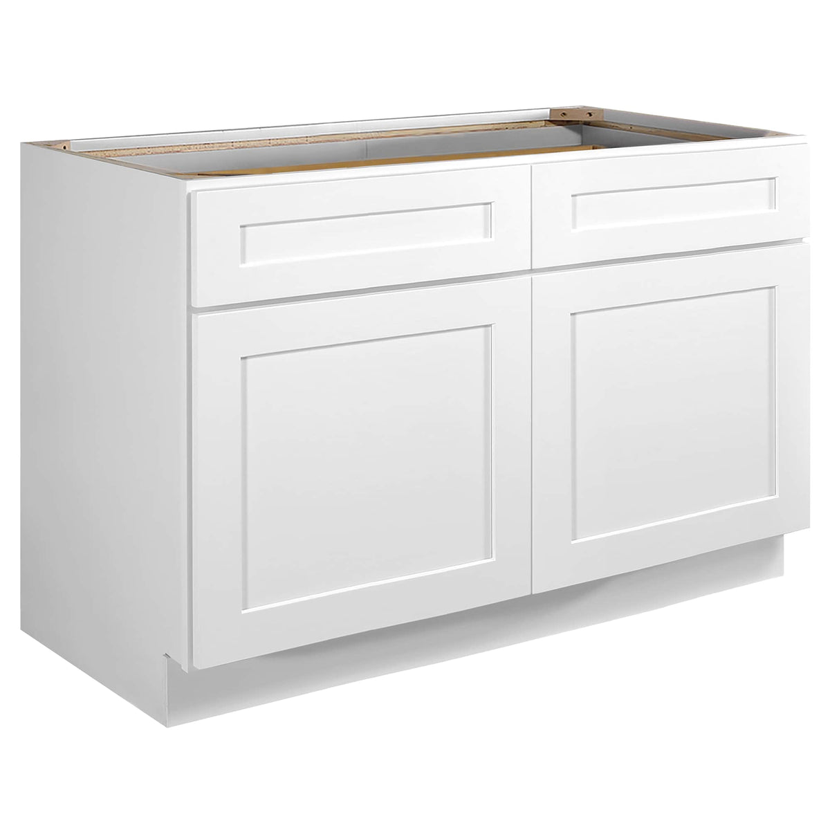 Design House Brookings 48-in W x 34.5-in H x 24-in D White Maple 2-Drawers Base Fully Assembled Plywood Cabinet (Recessed Panel Shaker Style)