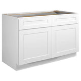 Design House Brookings 48-in W x 34.5-in H x 24-in D White Maple 2-Drawers Base Fully Assembled Plywood Cabinet (Recessed Panel Shaker Style)