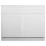 Design House Brookings 42-in W x 34.5-in H x 24-in D White Maple Sink Base Ready To Assemble Plywood Cabinet (Recessed Panel Shaker Style)