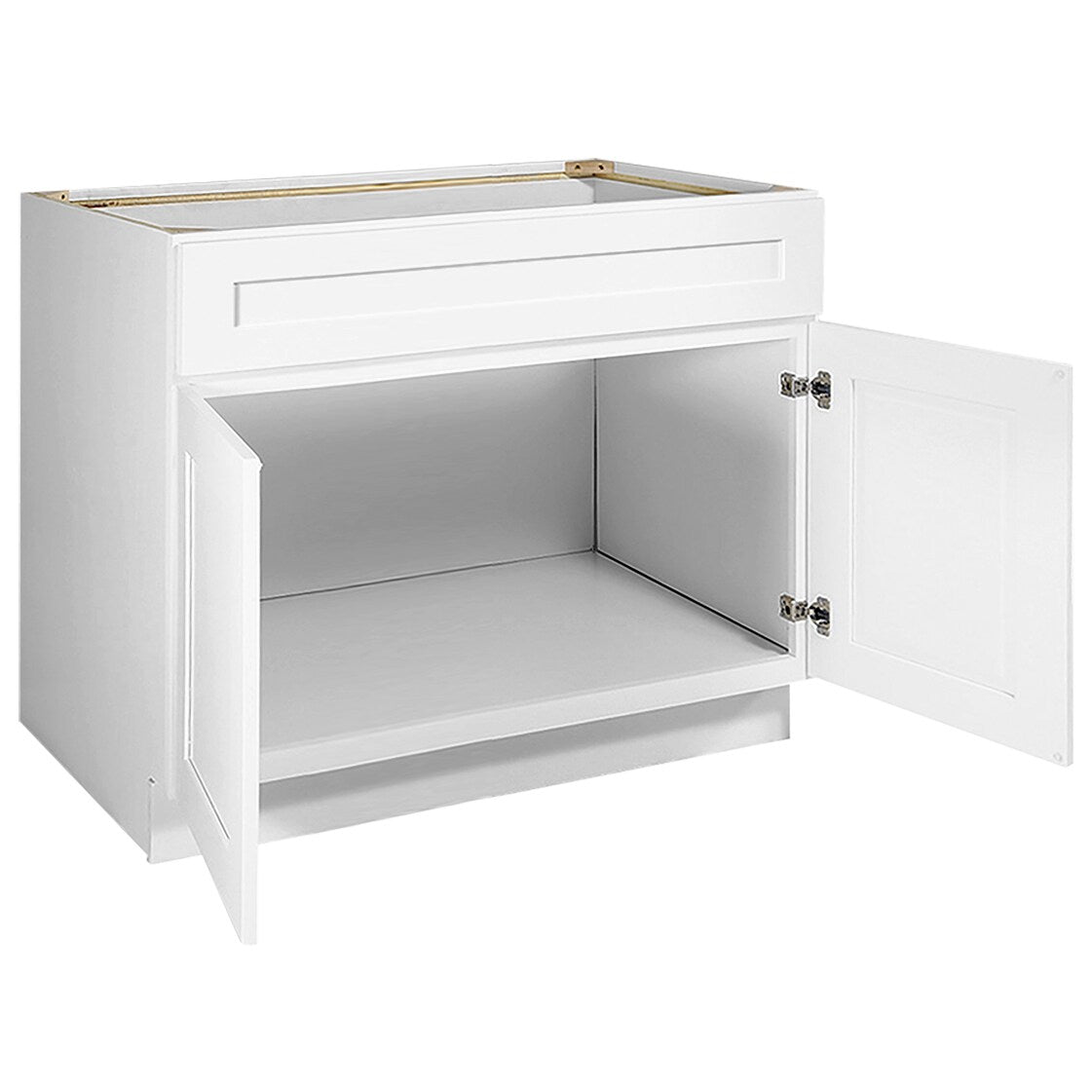 Design House Brookings 42-in W x 34.5-in H x 24-in D White Maple Sink Base Ready To Assemble Plywood Cabinet (Recessed Panel Shaker Style)