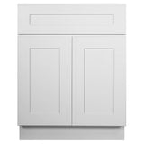 Design House Brookings 27-in W x 34.5-in H x 24-in D White Maple 1-Drawer Base Fully Assembled Plywood Cabinet (Recessed Panel Shaker Style)