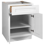 Design House Brookings 27-in W x 34.5-in H x 24-in D White Maple 1-Drawer Base Fully Assembled Plywood Cabinet (Recessed Panel Shaker Style)