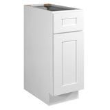 Design House Brookings 12-in W x 34.5-in H x 24-in D White Maple 1-Drawer Base Ready To Assemble Plywood Cabinet (Recessed Panel Shaker Style)