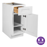 Design House Brookings 12-in W x 34.5-in H x 24-in D White Maple 1-Drawer Base Ready To Assemble Plywood Cabinet (Recessed Panel Shaker Style)