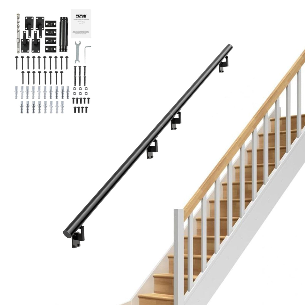 VEVOR Stairs service 7.05-ft x 7-in Aluminum Alloy Aluminum Deck Stair Rail Kit