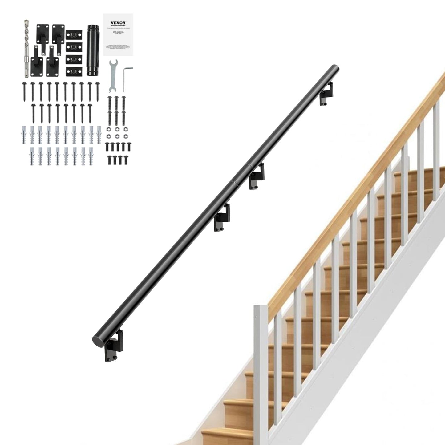 VEVOR Stairs service 7.05-ft x 7-in Aluminum Alloy Aluminum Deck Stair Rail Kit