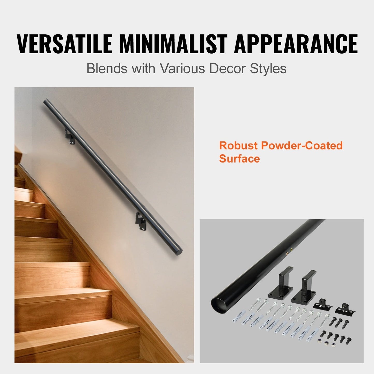 VEVOR Stairs service 4-ft x 7-in Aluminum Alloy Aluminum Deck Stair Rail Kit