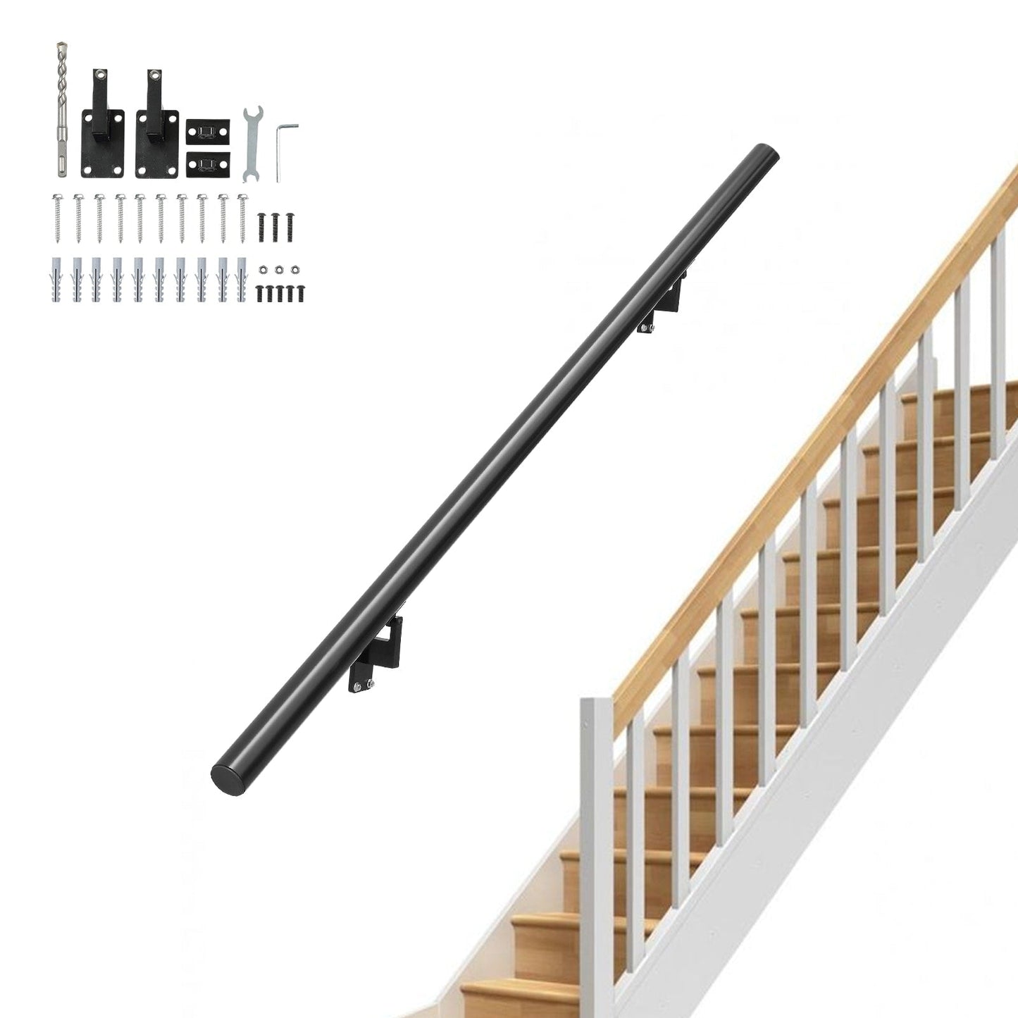 VEVOR Stairs service 5-ft x 7-in Aluminum Alloy Aluminum Deck Stair Rail Kit
