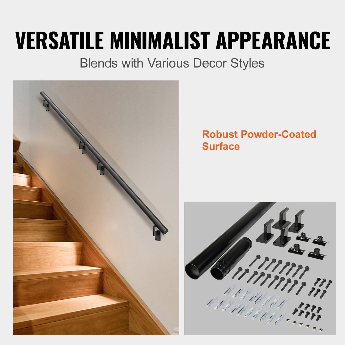 VEVOR Stairs service 7.05-ft x 7-in Aluminum Alloy Aluminum Deck Stair Rail Kit