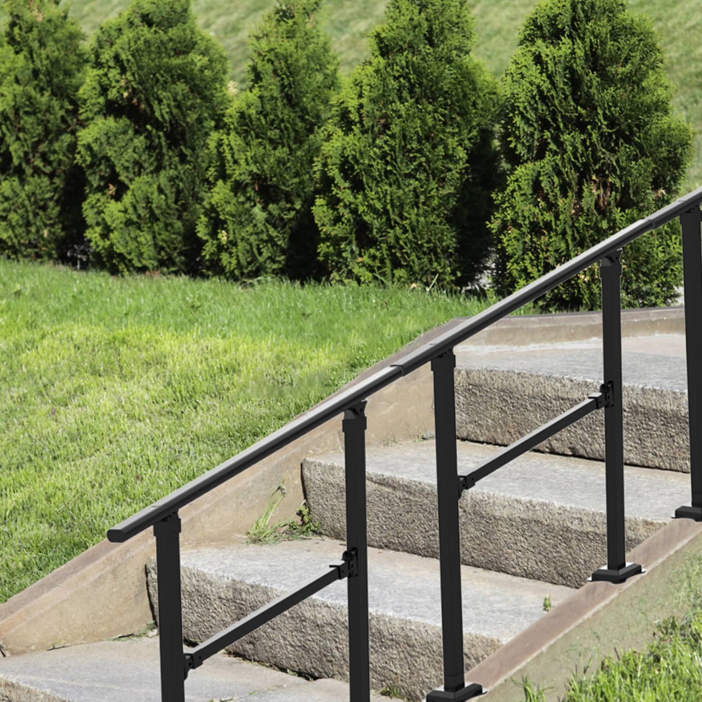 VEVOR Double column handrail 3.37-ft x 35.82-in Carbon Steel Deck Stair Rail Kit