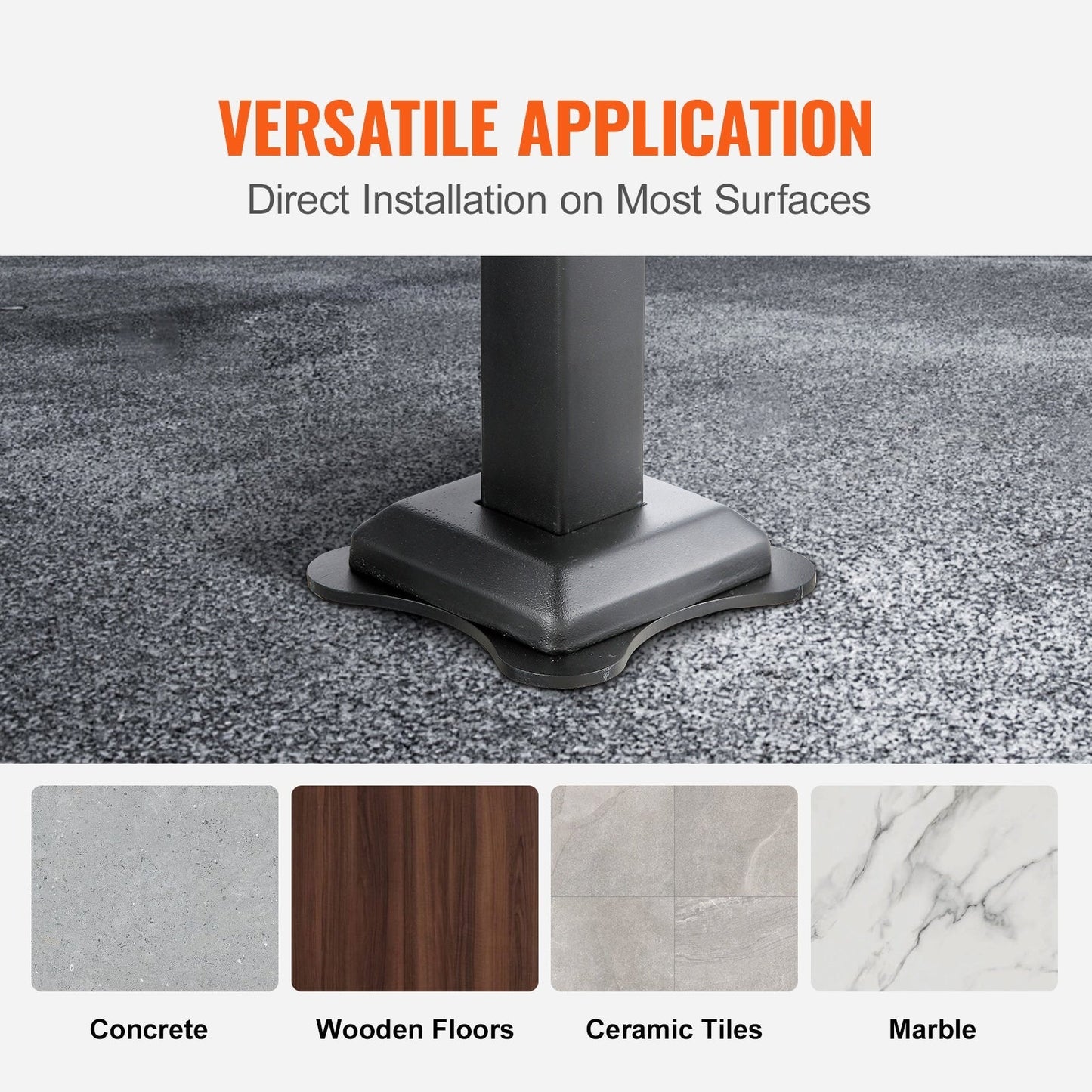 VEVOR Double column handrail 3.37-ft x 35.82-in Carbon Steel Deck Stair Rail Kit