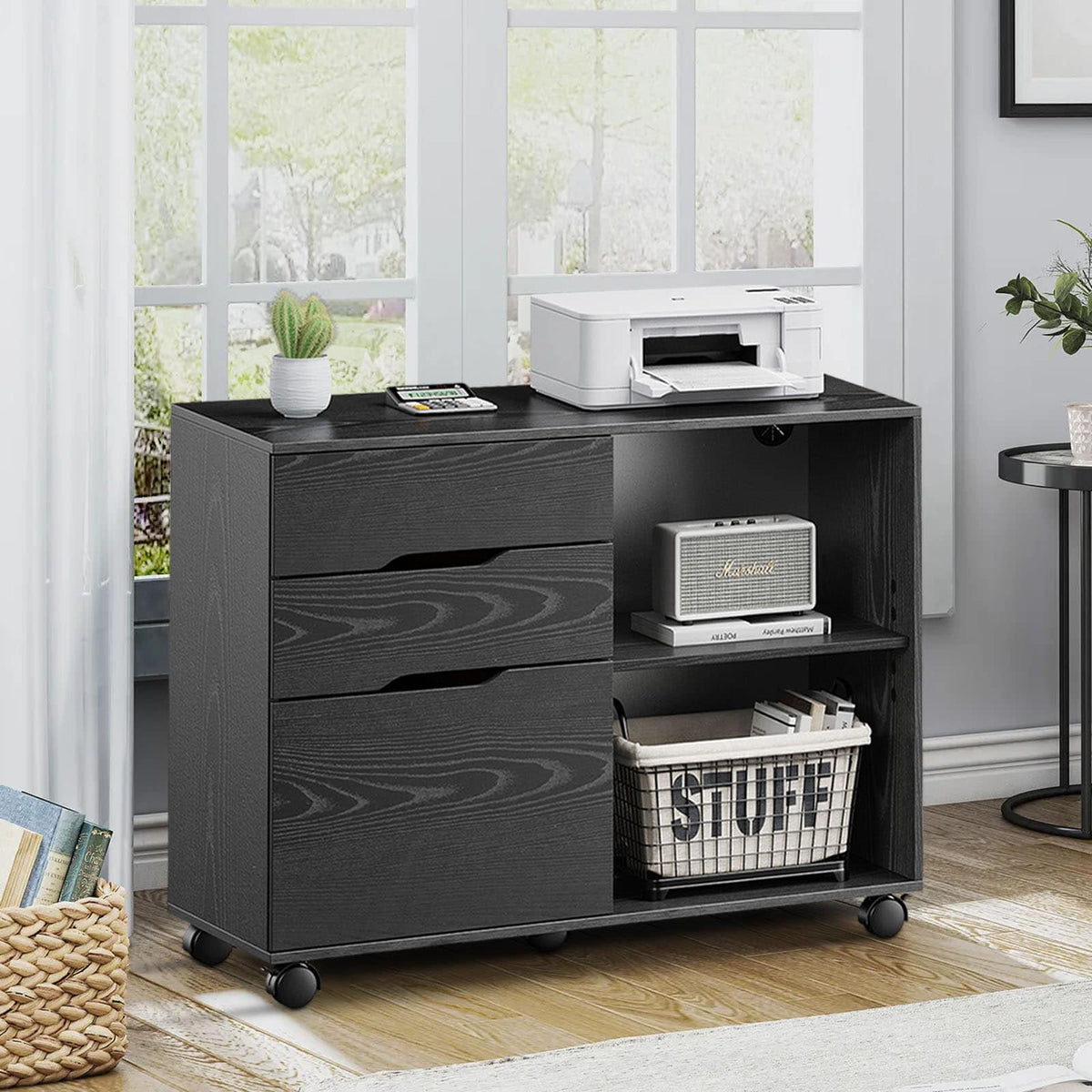 Maocao Hoom Black 3-Drawer 15.74-in File Cabinet