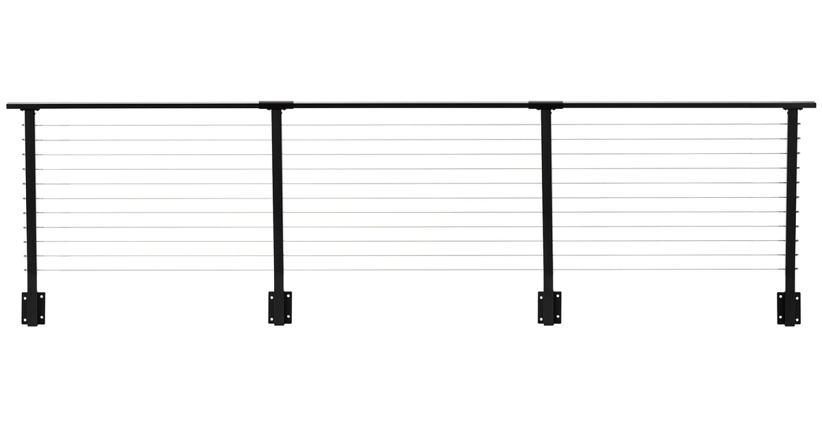 CityPost Face Mount x 36-in Black Steel Deck Cable Rail Kit