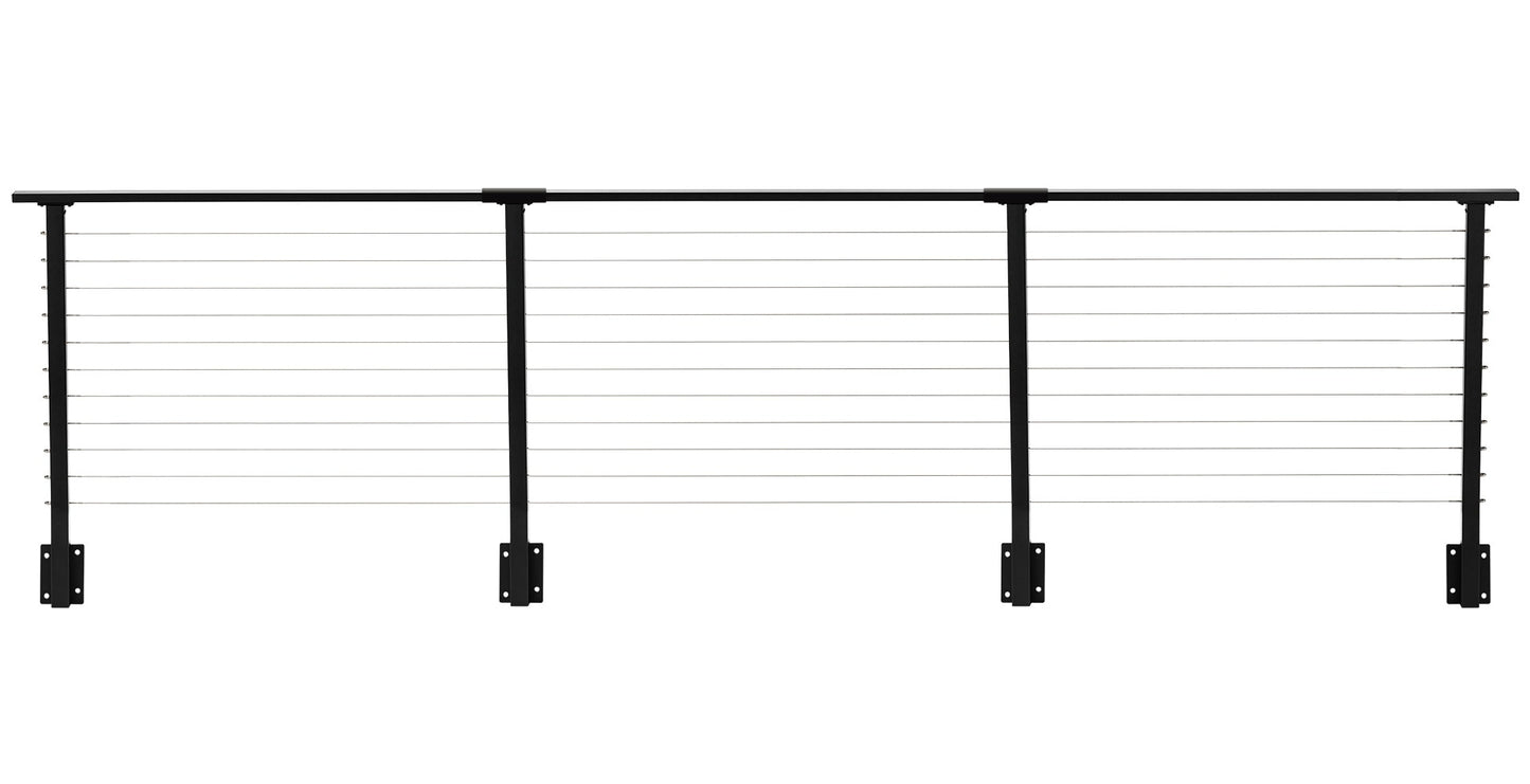 CityPost Face Mount x 36-in Black Steel Deck Cable Rail Kit