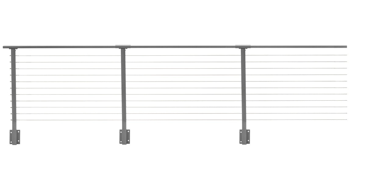 CityPost Face Mount x 36-in Grey Steel Deck Cable Rail Kit