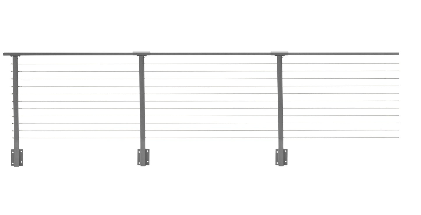 CityPost Face Mount x 36-in Grey Steel Deck Cable Rail Kit