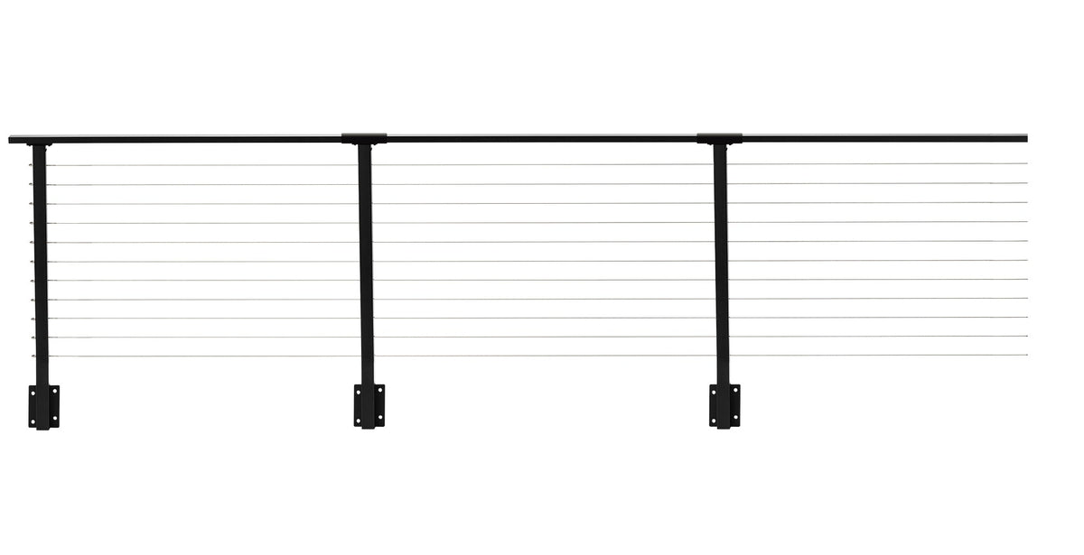 CityPost Face Mount x 36-in Black Steel Deck Cable Rail Kit