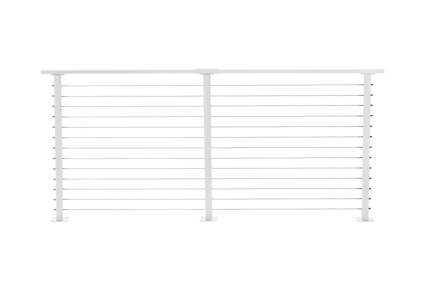 CityPost Deck Mount White Steel Deck Cable Rail Kit