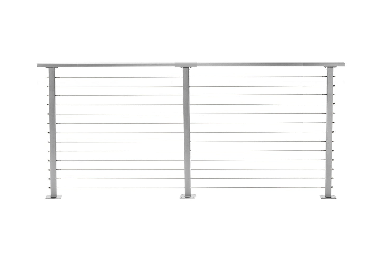CityPost Deck Mount Grey Steel Deck Cable Rail Kit