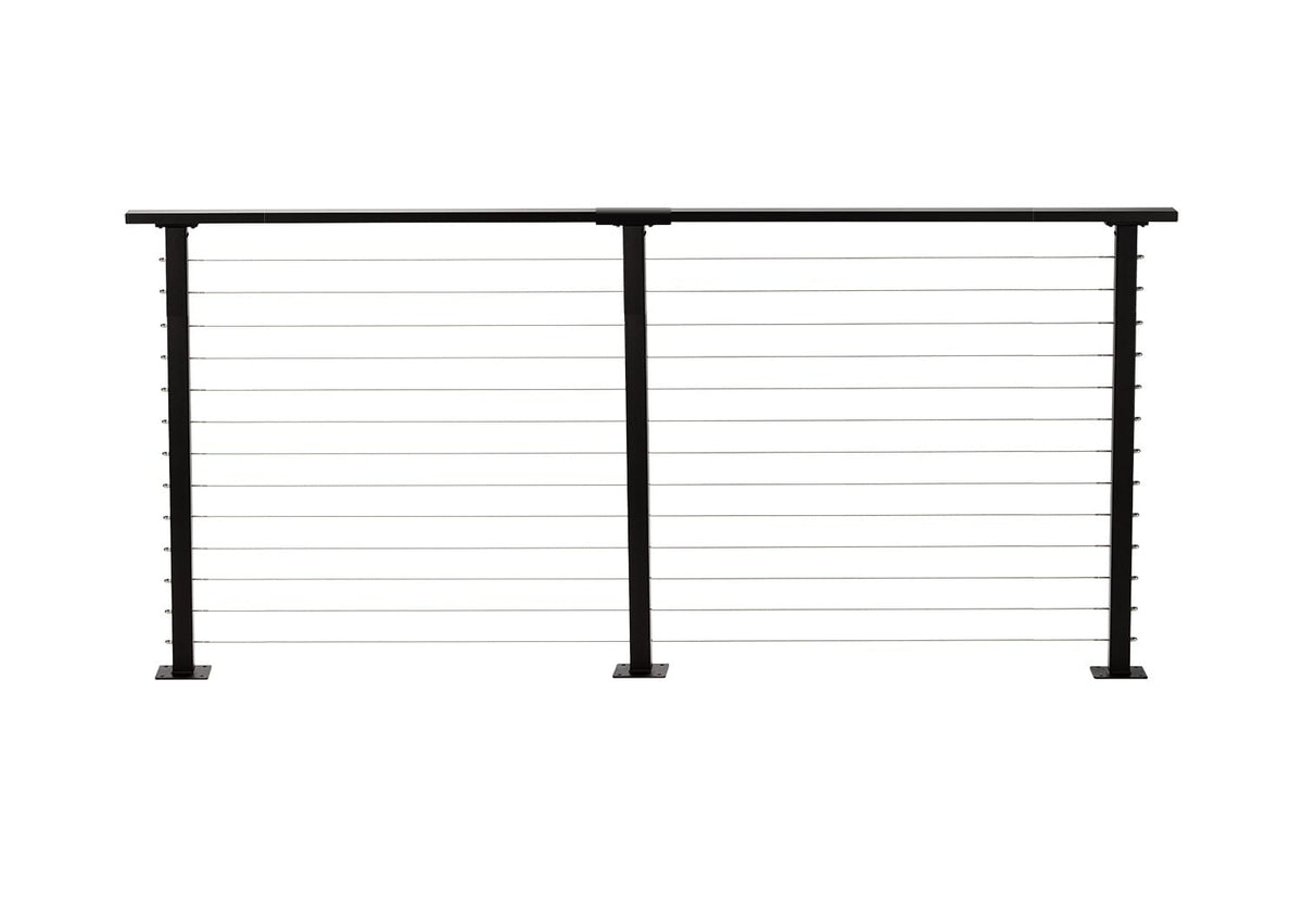 CityPost Deck Mount Black Steel Deck Cable Rail Kit