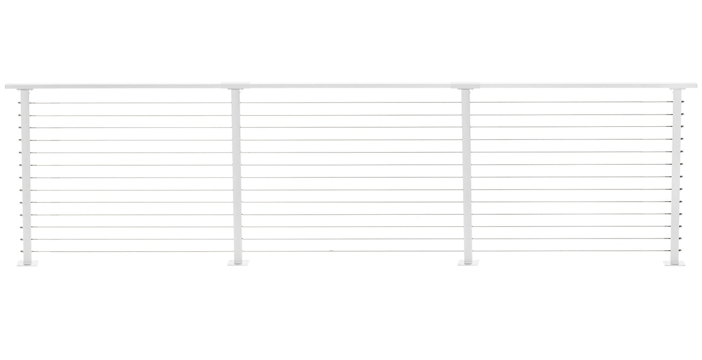 CityPost Deck Mount White Steel Deck Cable Rail Kit