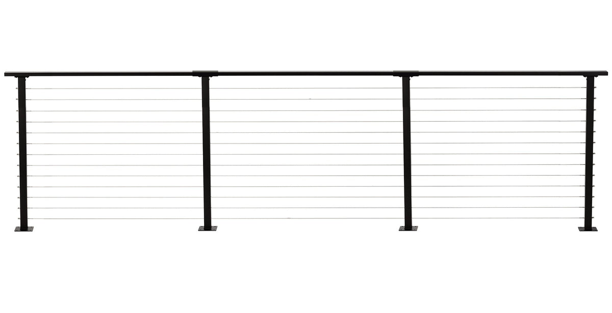 CityPost Deck Mount Black Steel Deck Cable Rail Kit