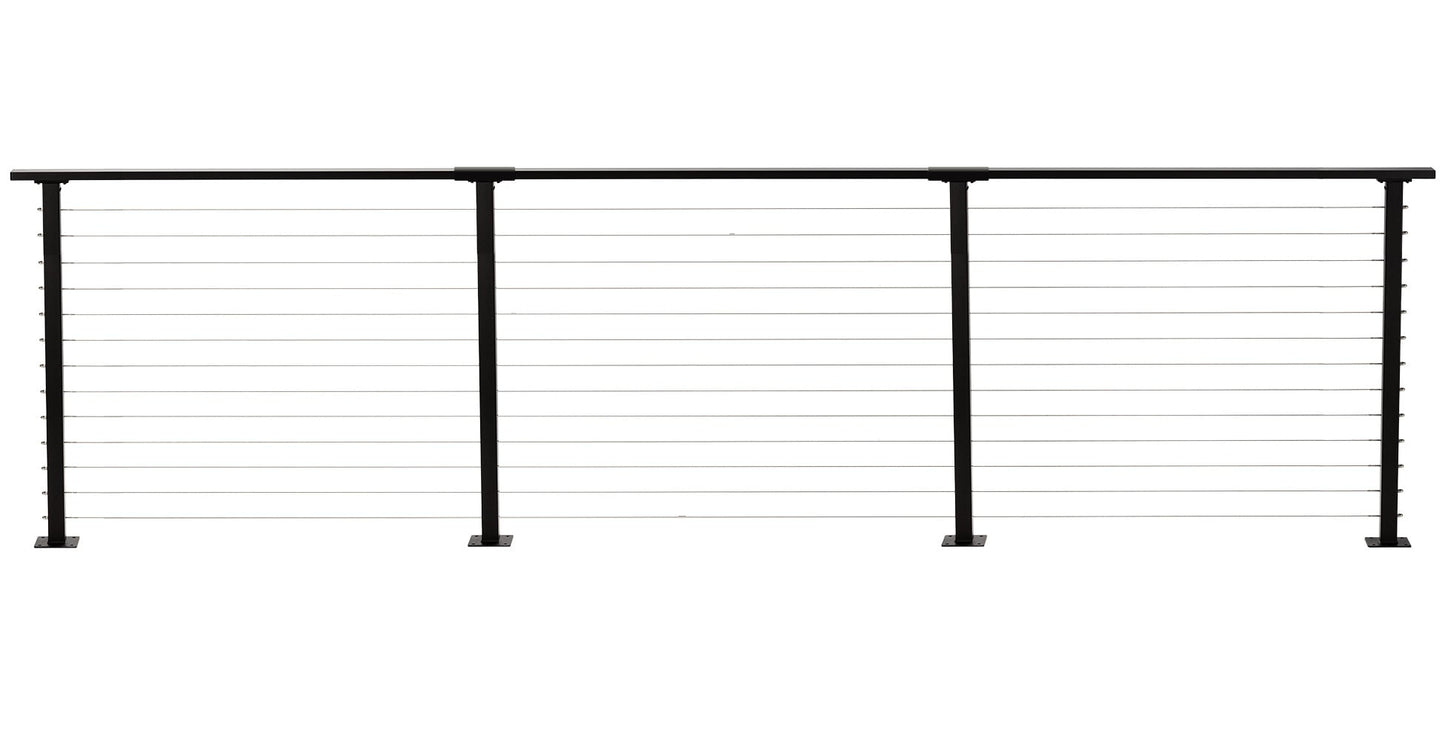 CityPost Deck Mount Black Steel Deck Cable Rail Kit