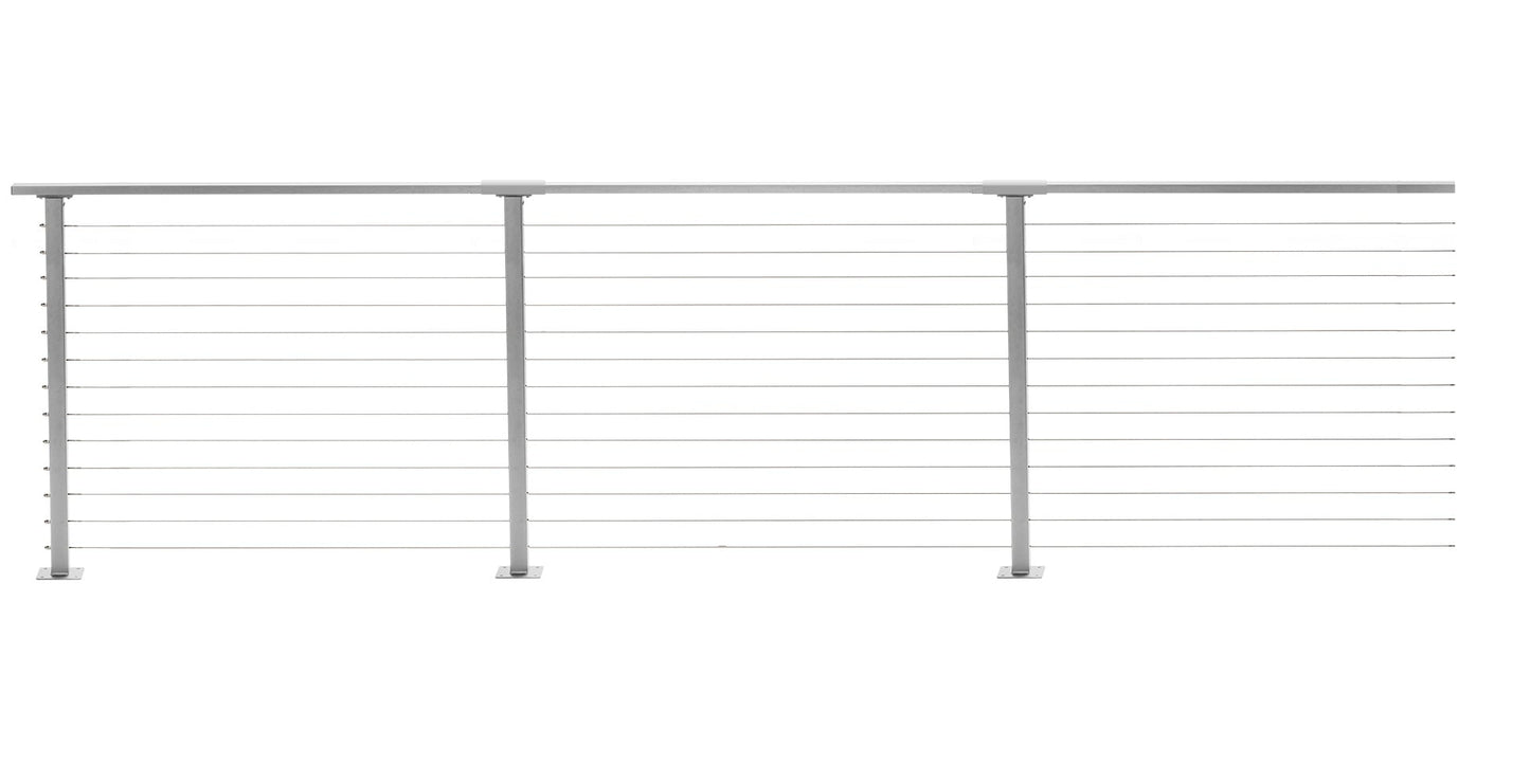 CityPost Deck Mount Grey Steel Deck Cable Rail Kit
