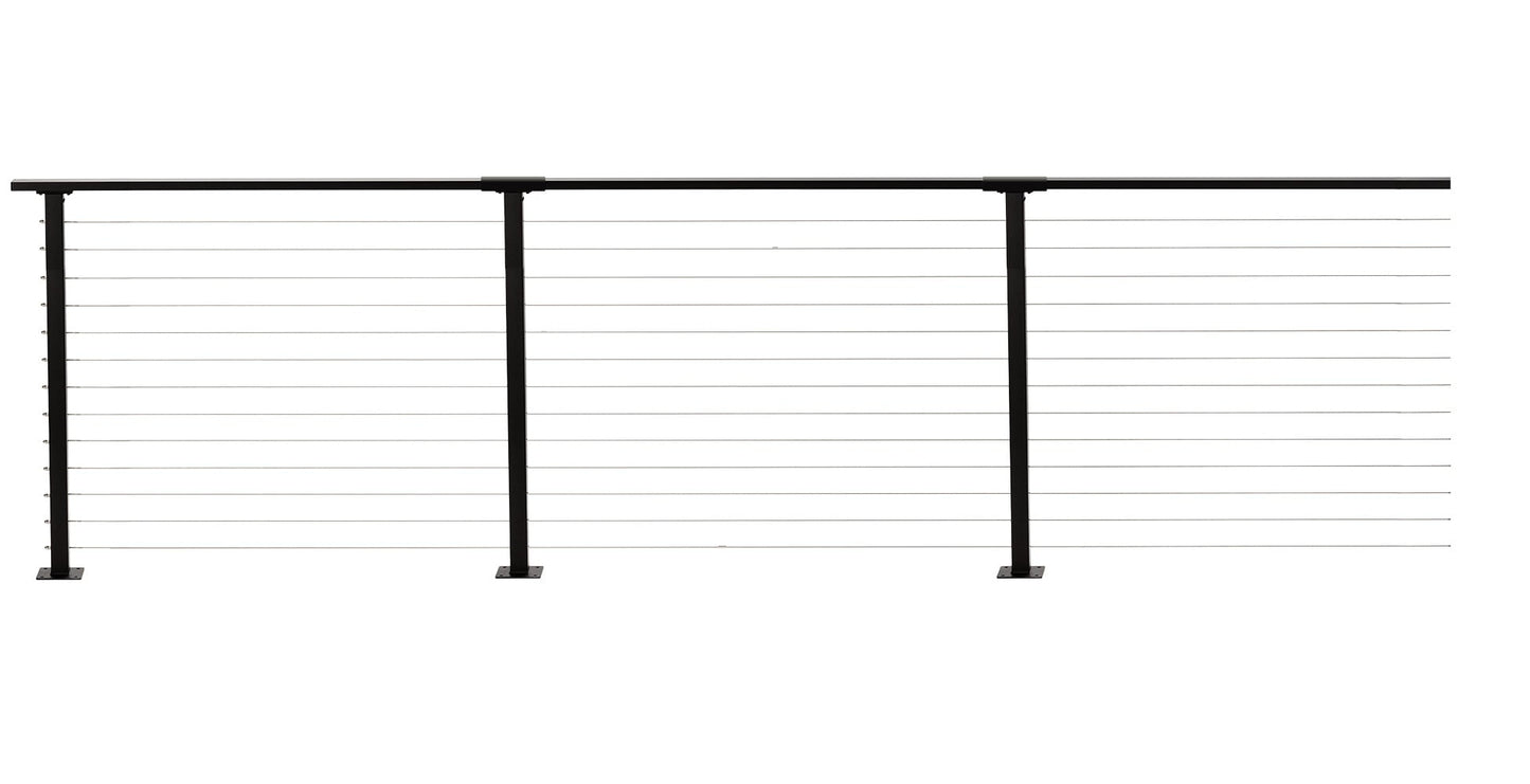 CityPost Deck Mount Black Steel Deck Cable Rail Kit