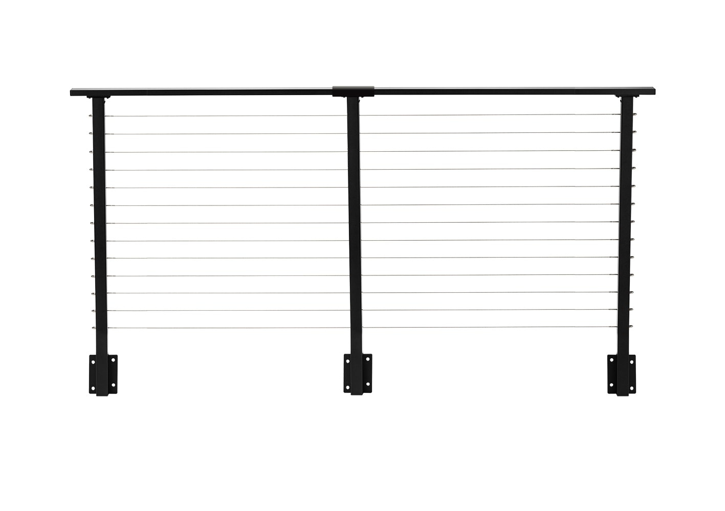 CityPost Face Mount Black Steel Deck Cable Rail Kit