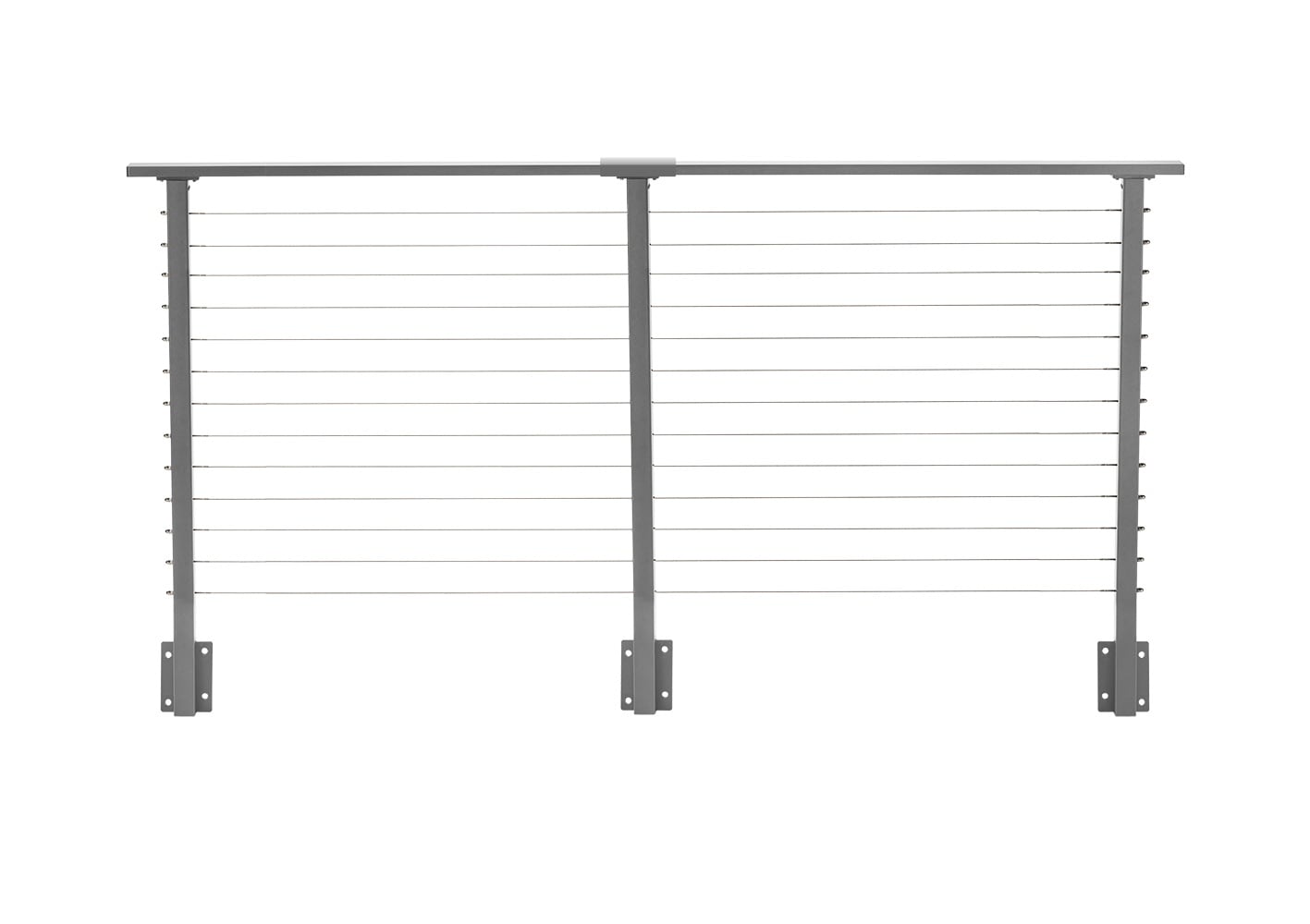 CityPost Face Mount x 42-in Grey Steel Deck Cable Rail Kit