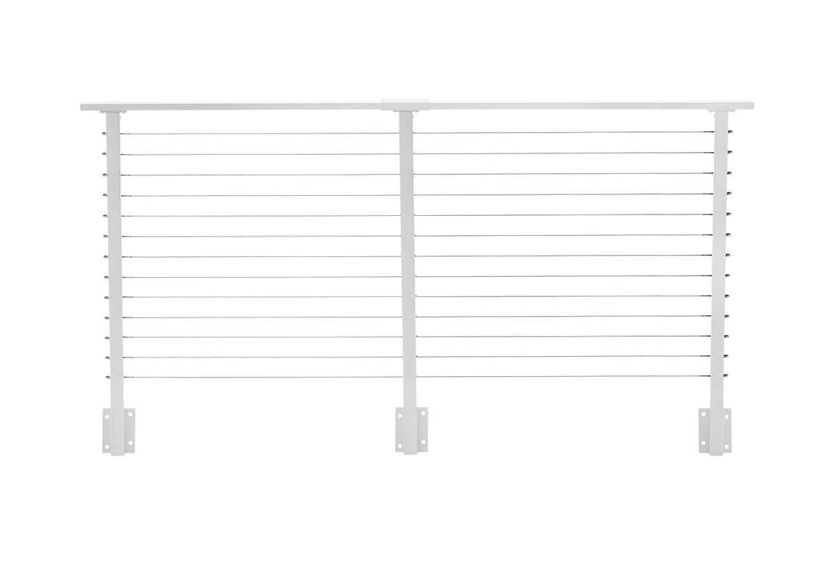CityPost Face Mount White Steel Deck Cable Rail Kit