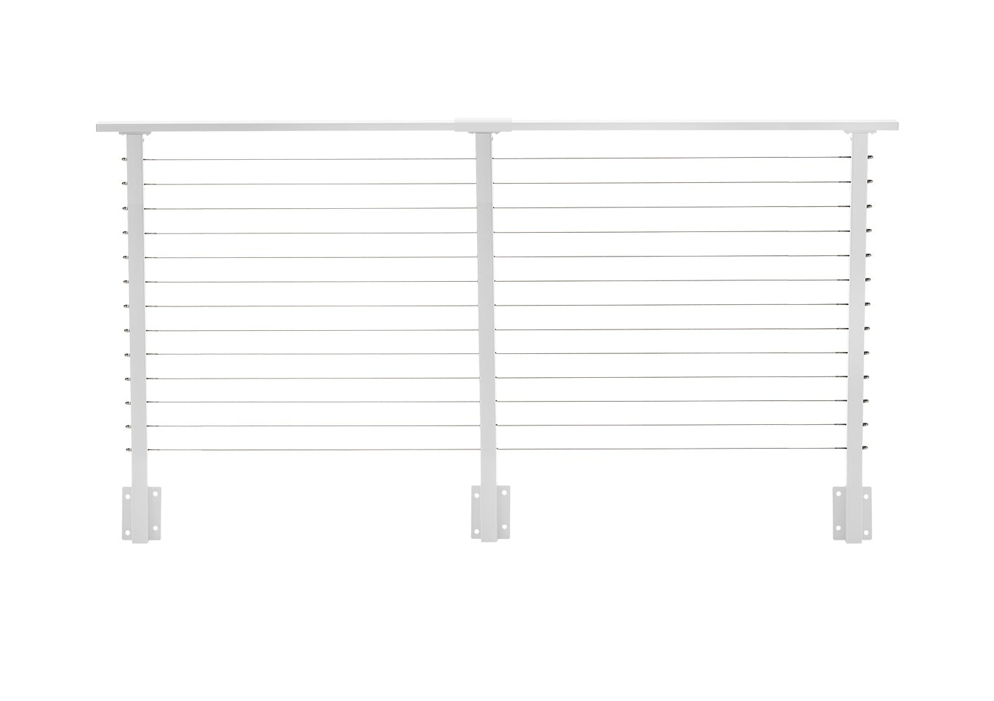 CityPost Face Mount White Steel Deck Cable Rail Kit